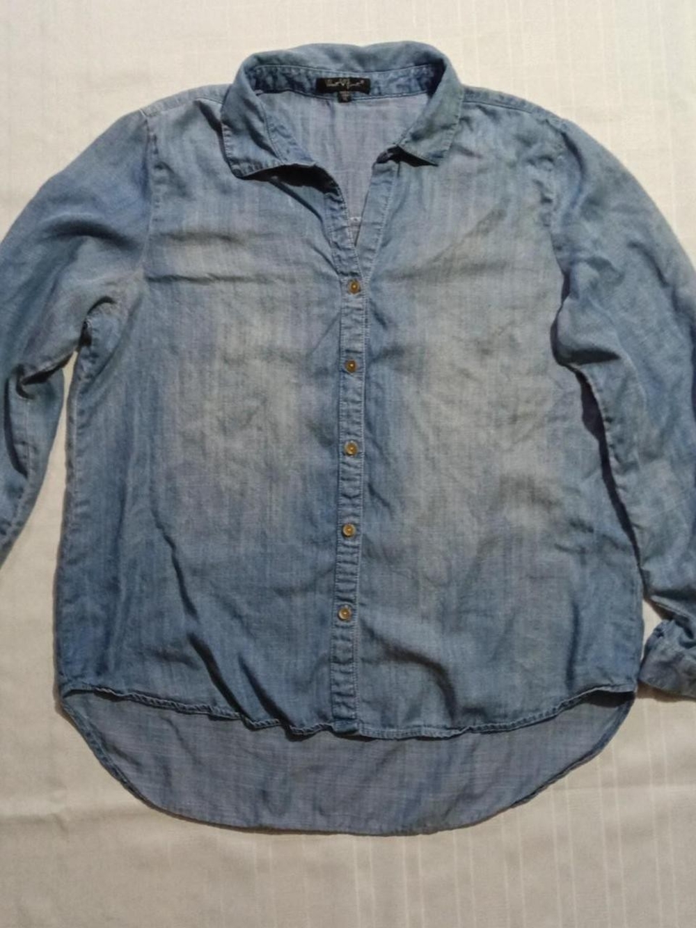 Velvet Heart Faux Denim Button-Up Shirt - Women's XL